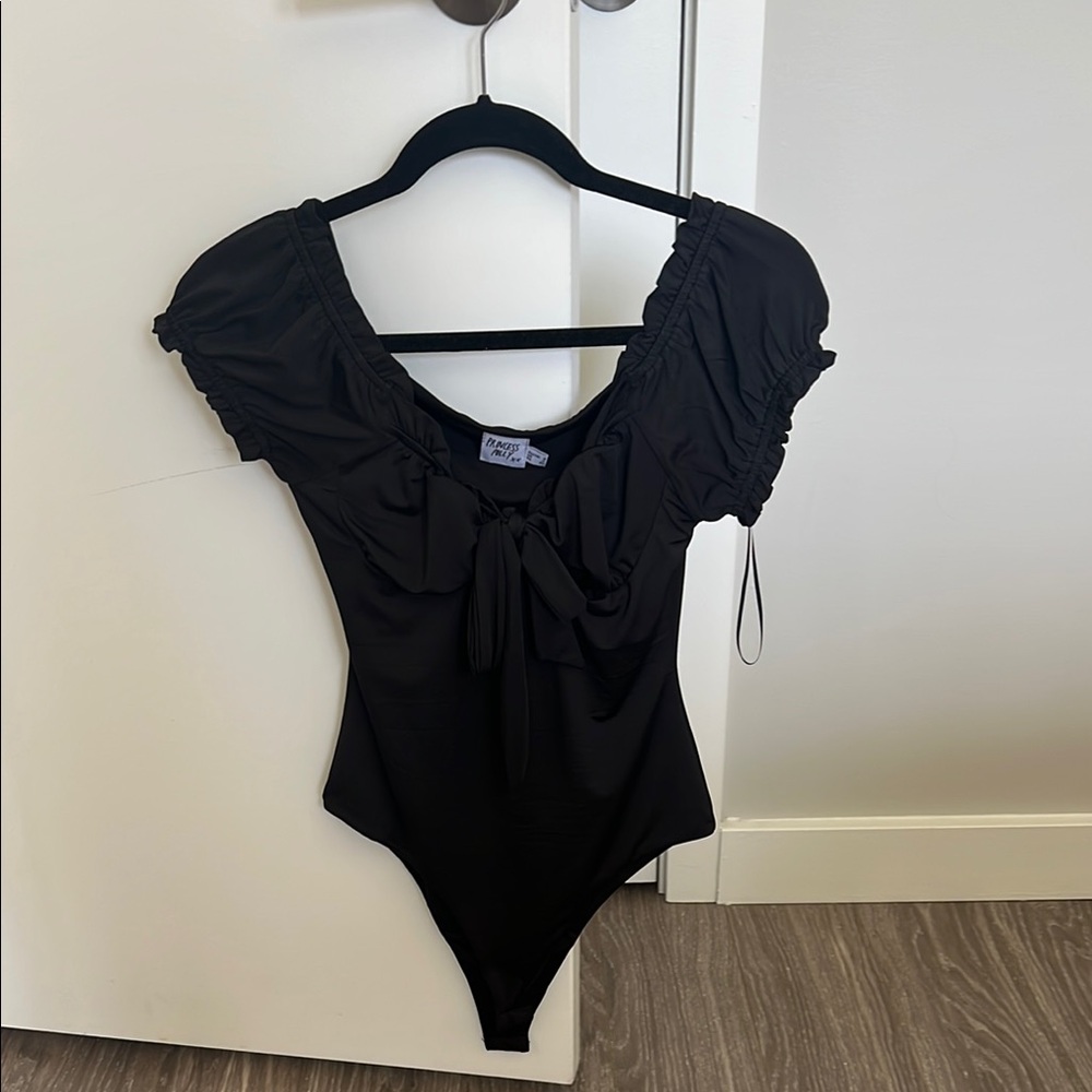 Princess Polly Black Tie-Front Bodysuit